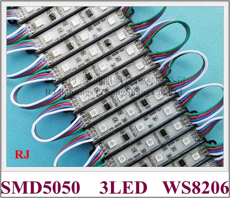 WS 8206 LED 조명 모듈 SMD 5050 DC12V 3 led 0.72W WS8206 IP65 방수 4 와이어 WS2811 보다 브레이크 포인트에서 재개